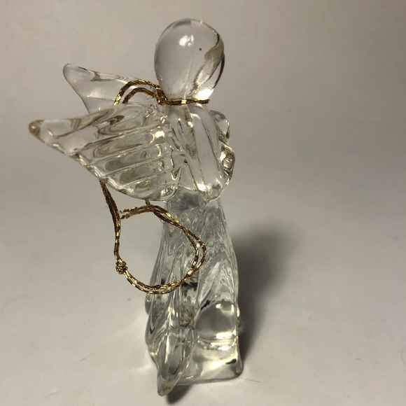 Vintage Lead Crystal Angel Christmas Ornament, 4" - Picture 2 of 3